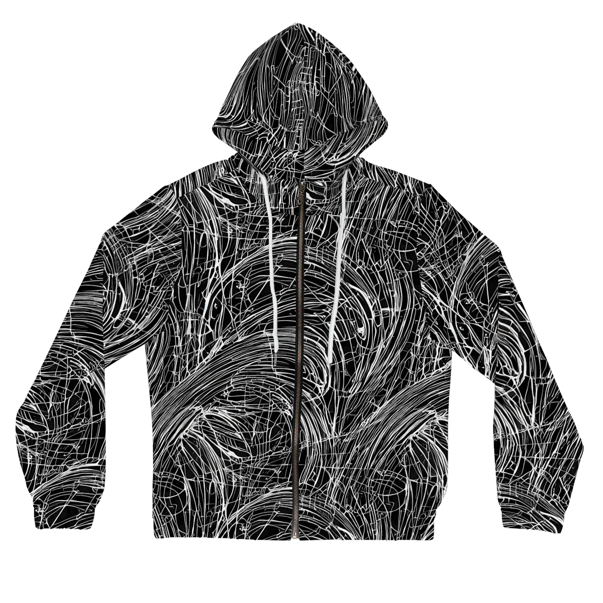 Biomech Spiral on Women's Full-Zip Hoodie — Front