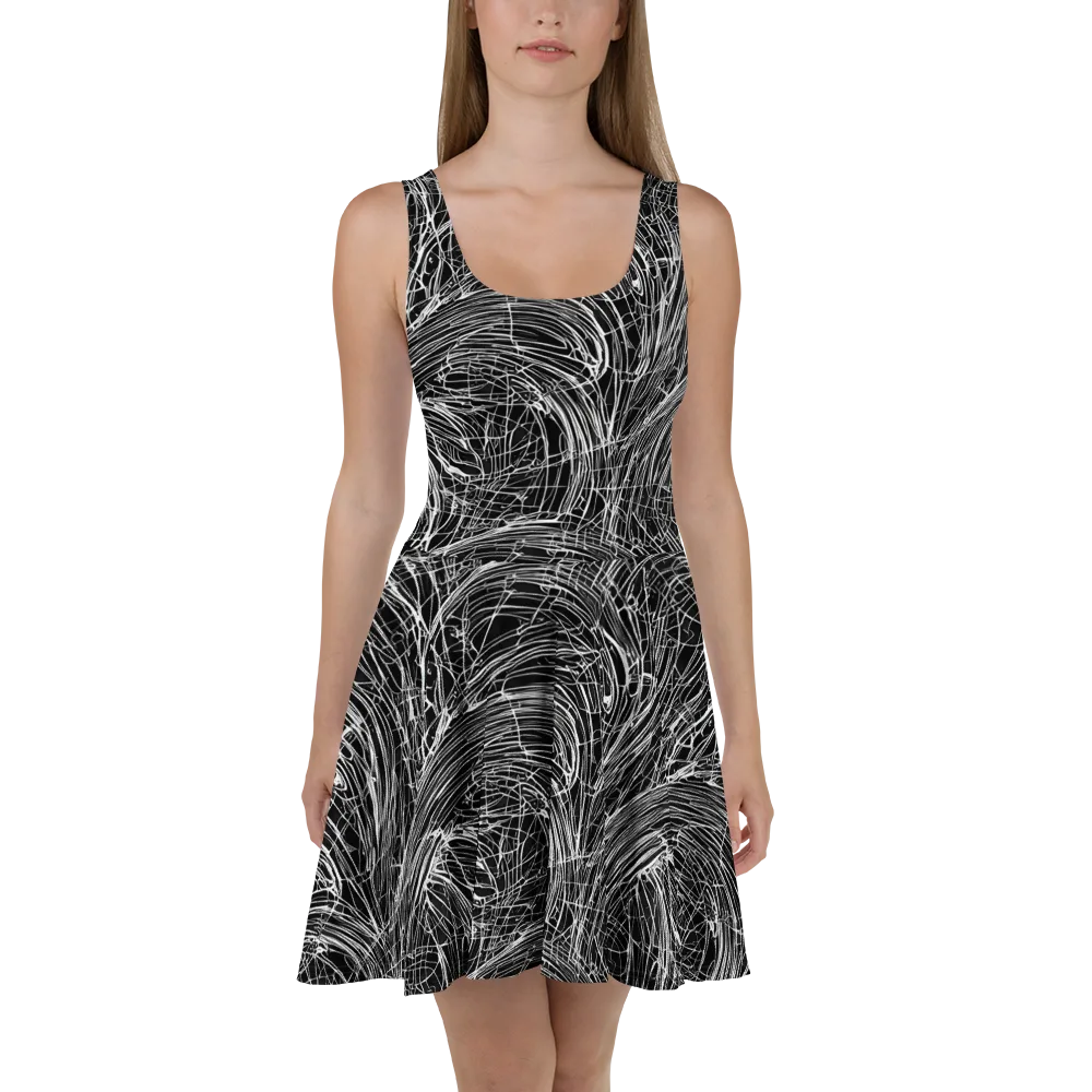 Biomech Spiral on Skater Dress — Front