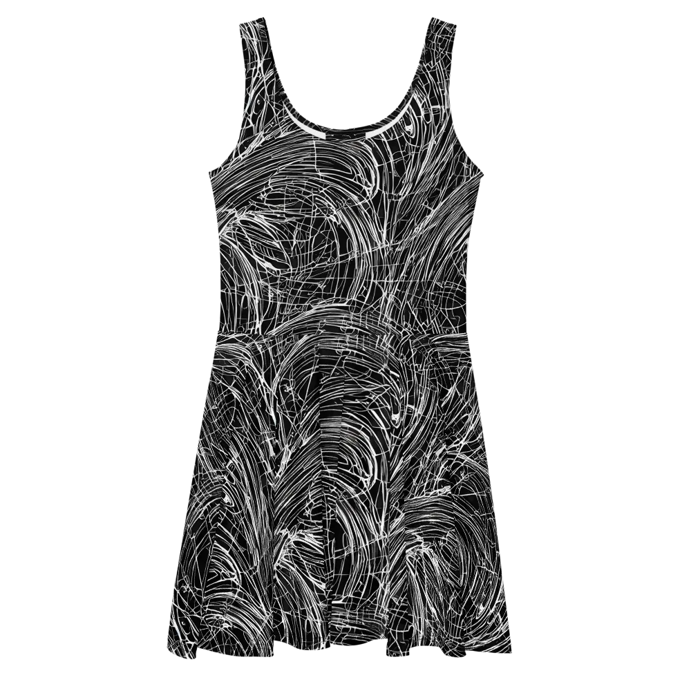 Biomech Spiral on Skater Dress — Front