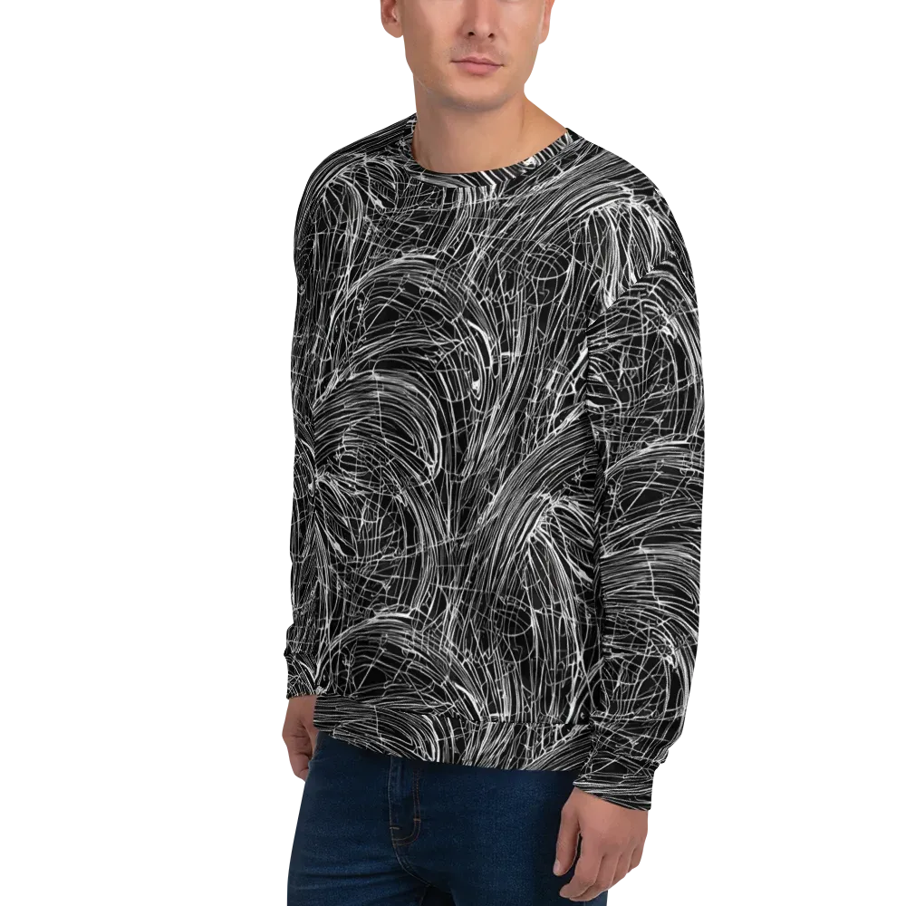 Biomech Spiral on Sweatshirt — Left Front