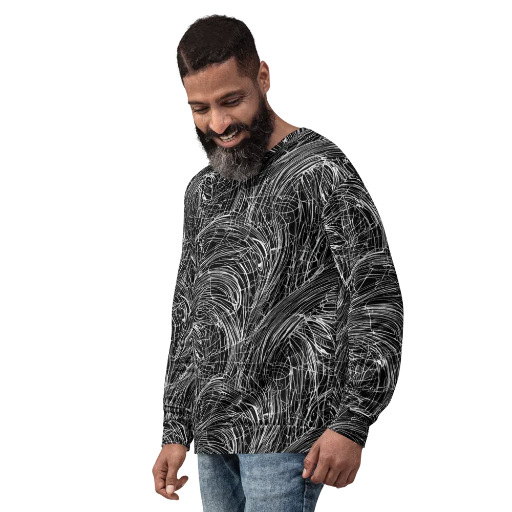 Biomech Spiral on Sweatshirt — Left Front