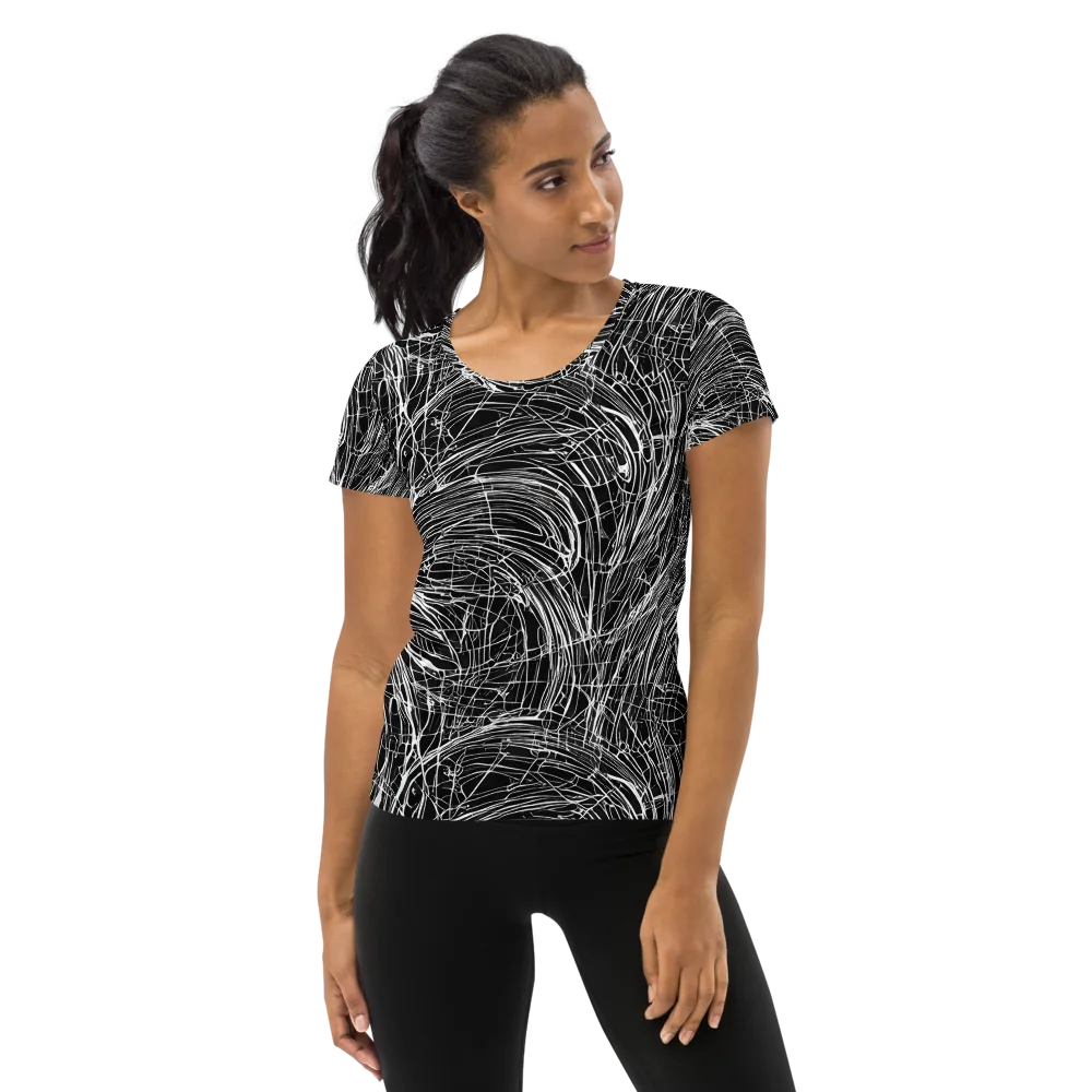Biomech Spiral on Women's Athletic T-Shirt — Front