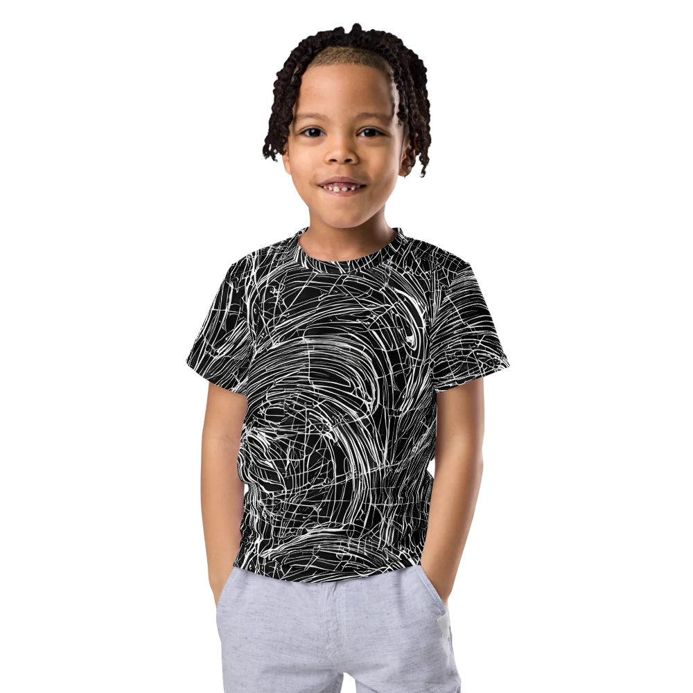 Biomech Spiral on Kids Crew Neck T-Shirt — Front