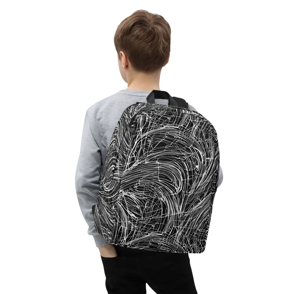 Biomech Spiral on Minimalist Backpack — Zoomed-in