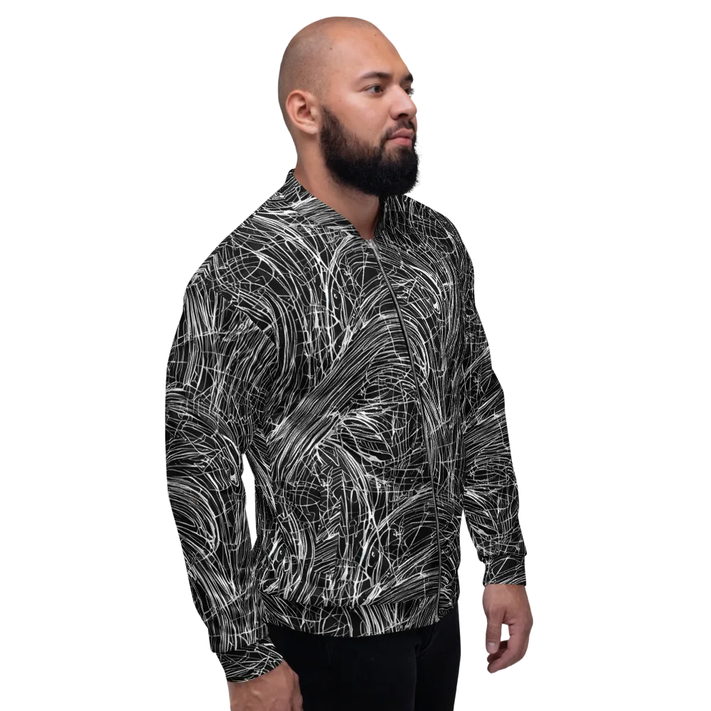 Biomech Spiral on Bomber Jacket — Right