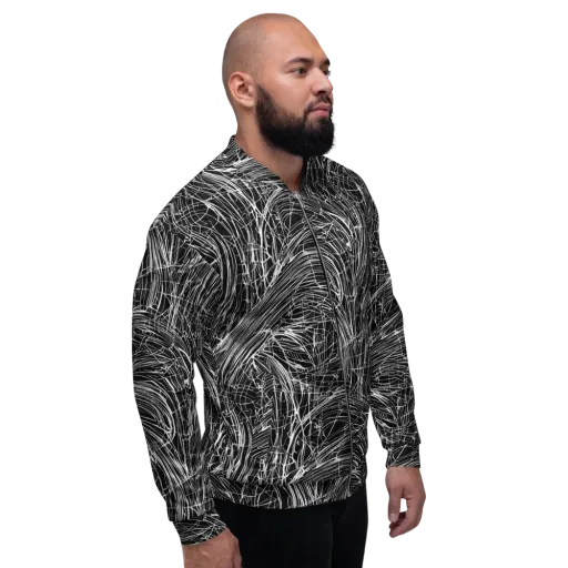Biomech Spiral on a Bomber Jacket