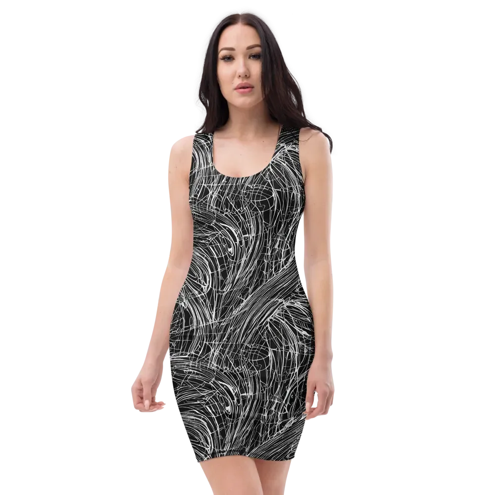 Biomech Spiral on Bodycon Dress — Front