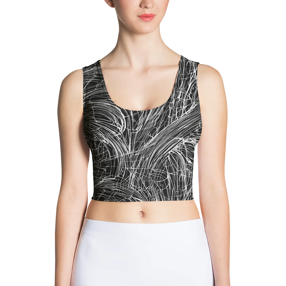 Biomech Spiral on Crop Top — Front