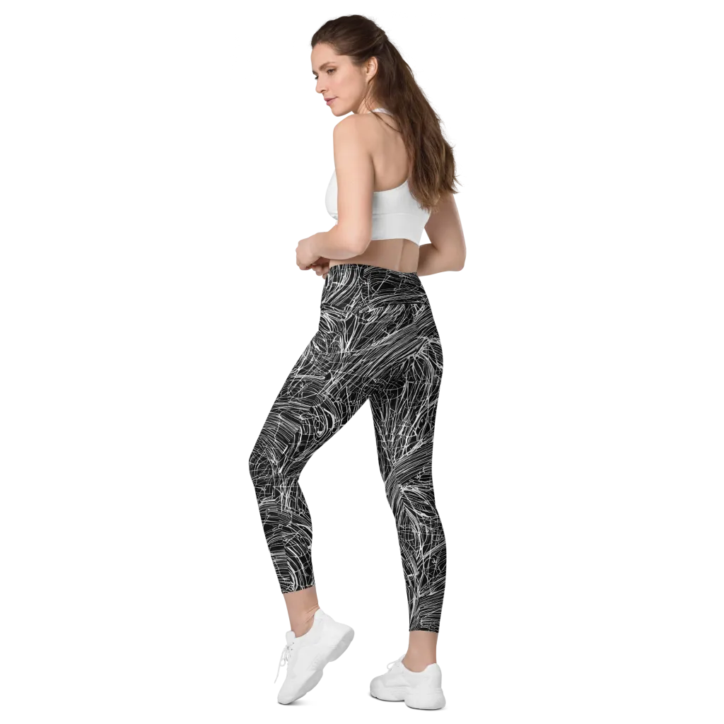 Biomech Spiral on Leggings with Pockets — Left Back