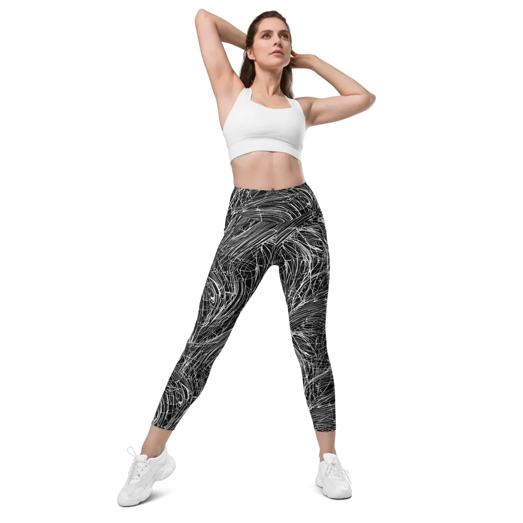 Biomech Spiral on Leggings with Pockets — Front