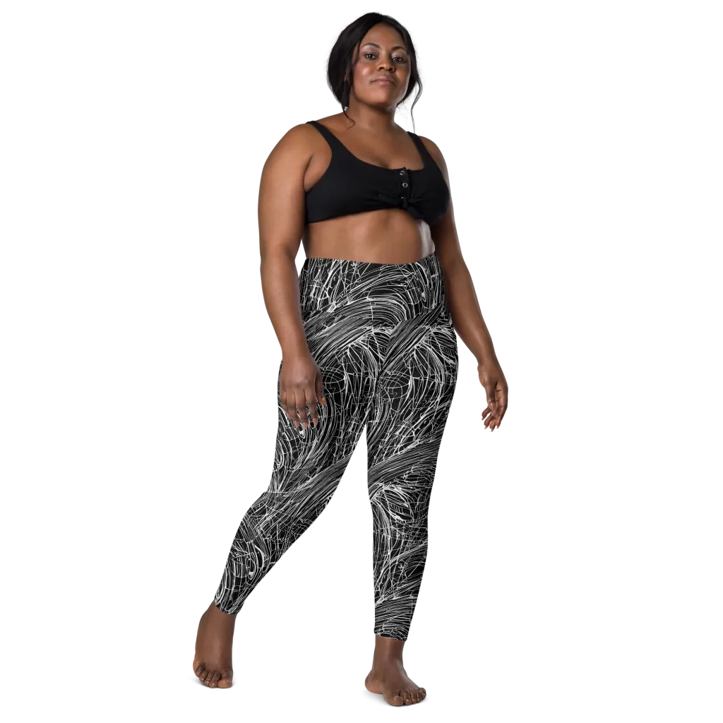 Biomech Spiral on Leggings with Pockets — Front