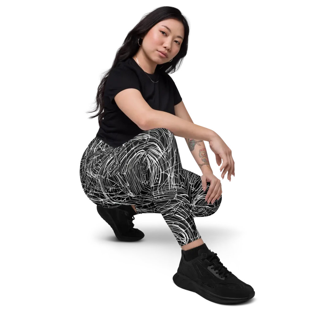 Biomech Spiral on Leggings with Pockets — Right Front