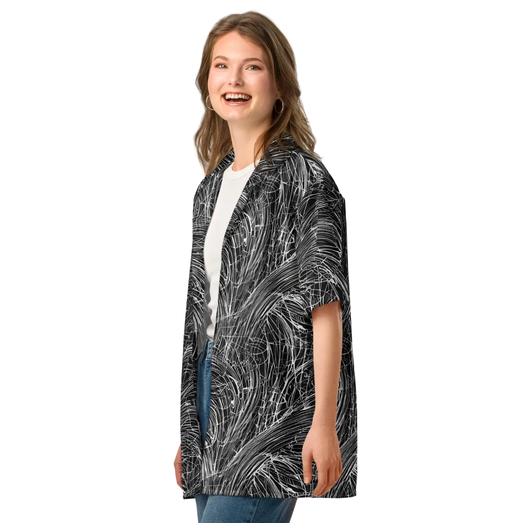Biomech Spiral on Button Shirt — Left Front
