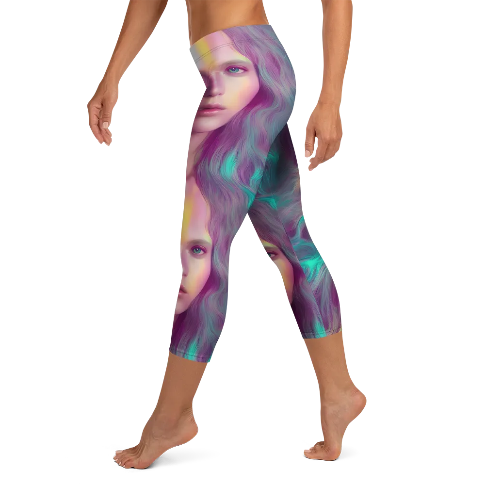 Surreal Tresses on Capri Leggings — Left