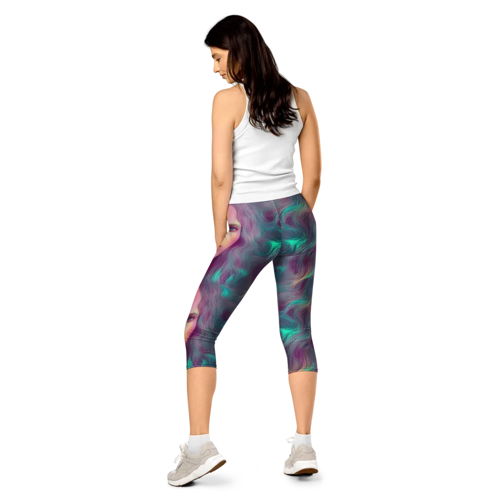 Surreal Tresses on Capri Leggings — Back