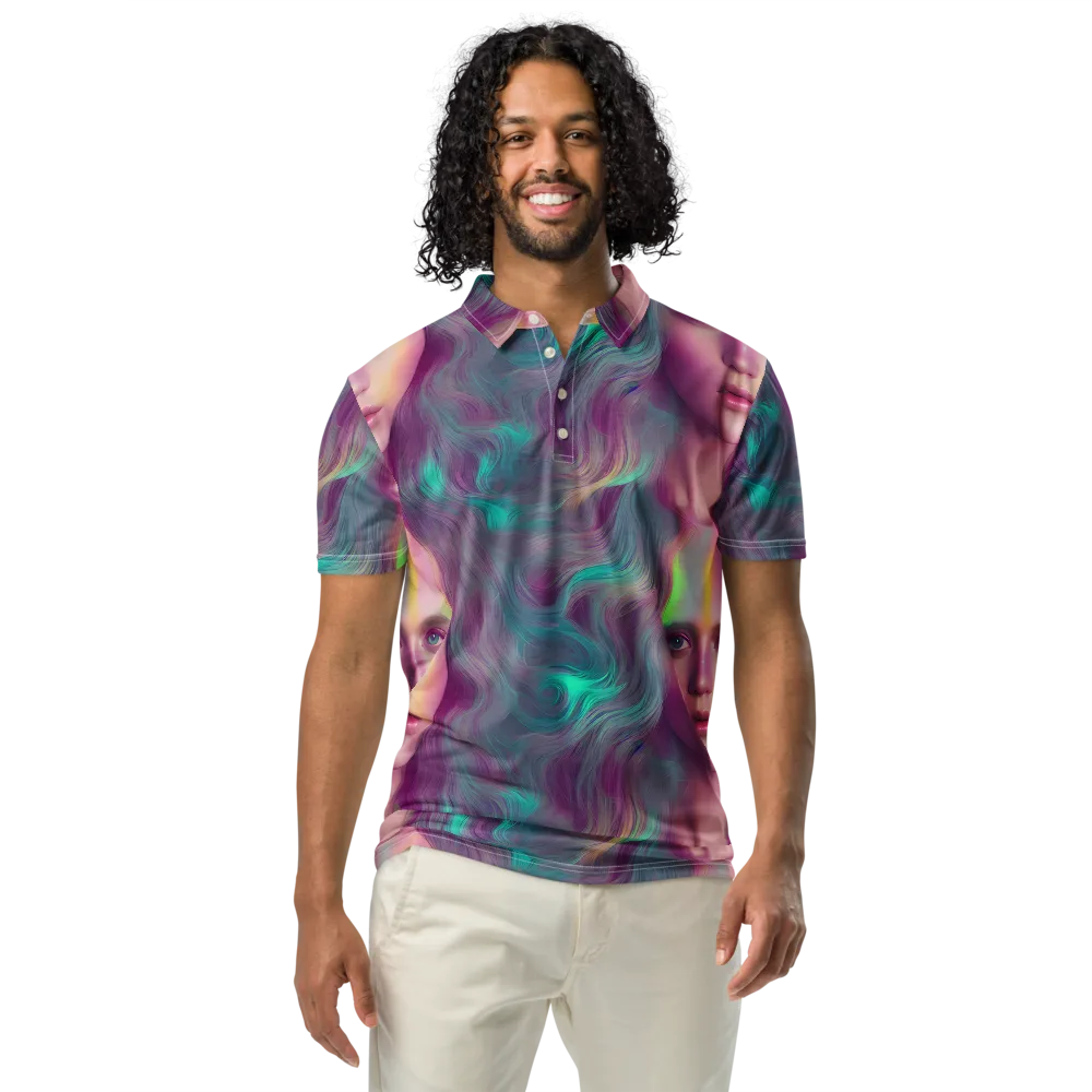 Surreal Tresses on Men's Slim Fit Polo Shirt — Front