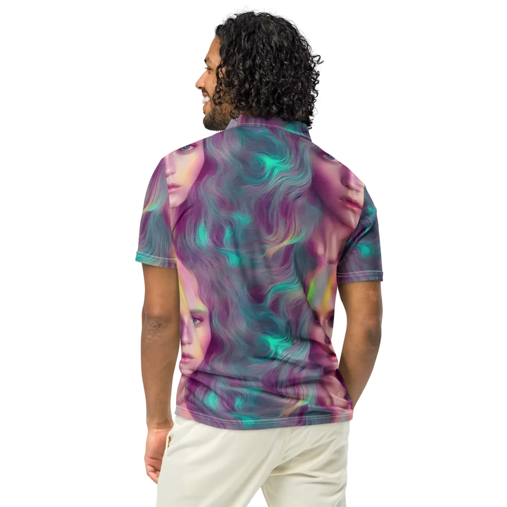 Surreal Tresses on Men's Slim Fit Polo Shirt — Back
