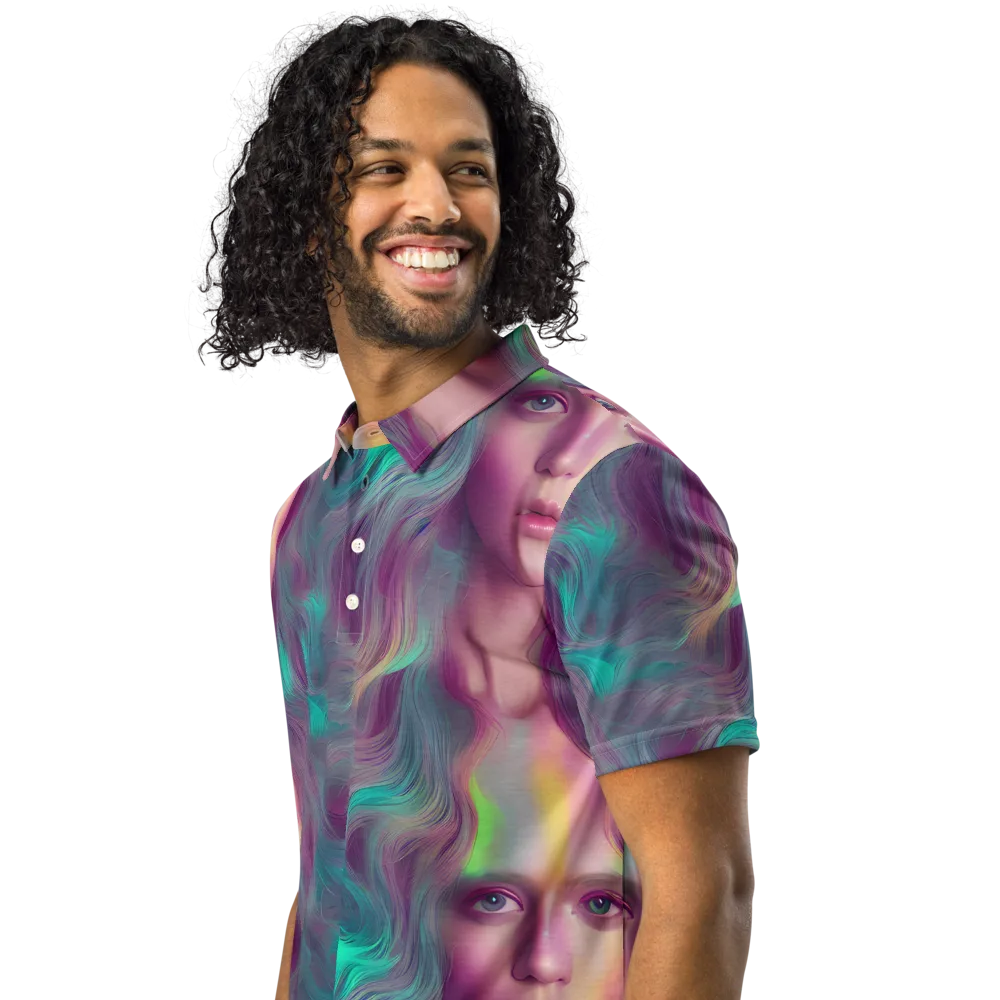 Surreal Tresses on Men's Slim Fit Polo Shirt — Left Front