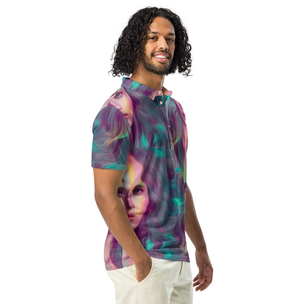 Surreal Tresses on Men's Slim Fit Polo Shirt — Right Front