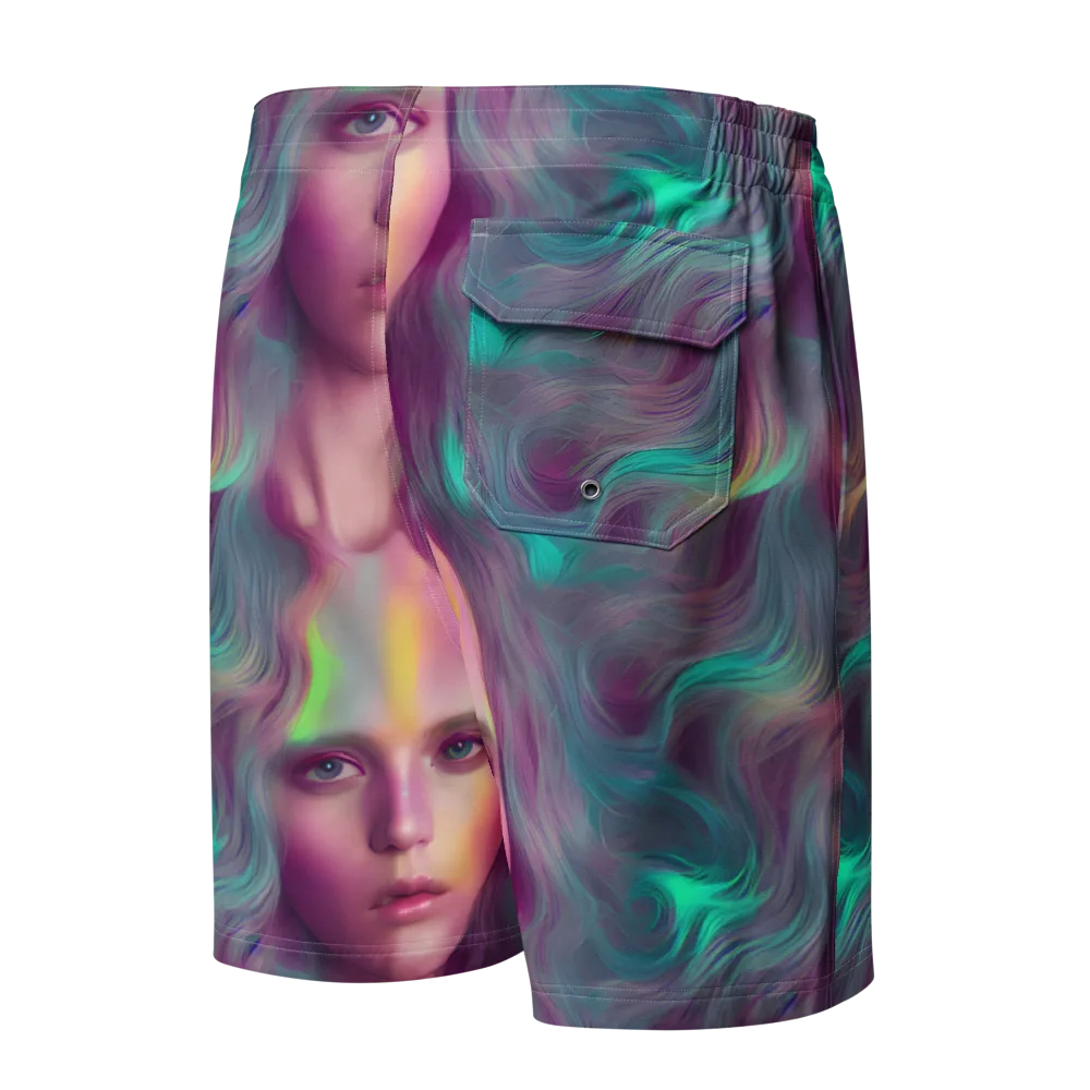 Surreal Tresses on Men's Board Shorts — Back