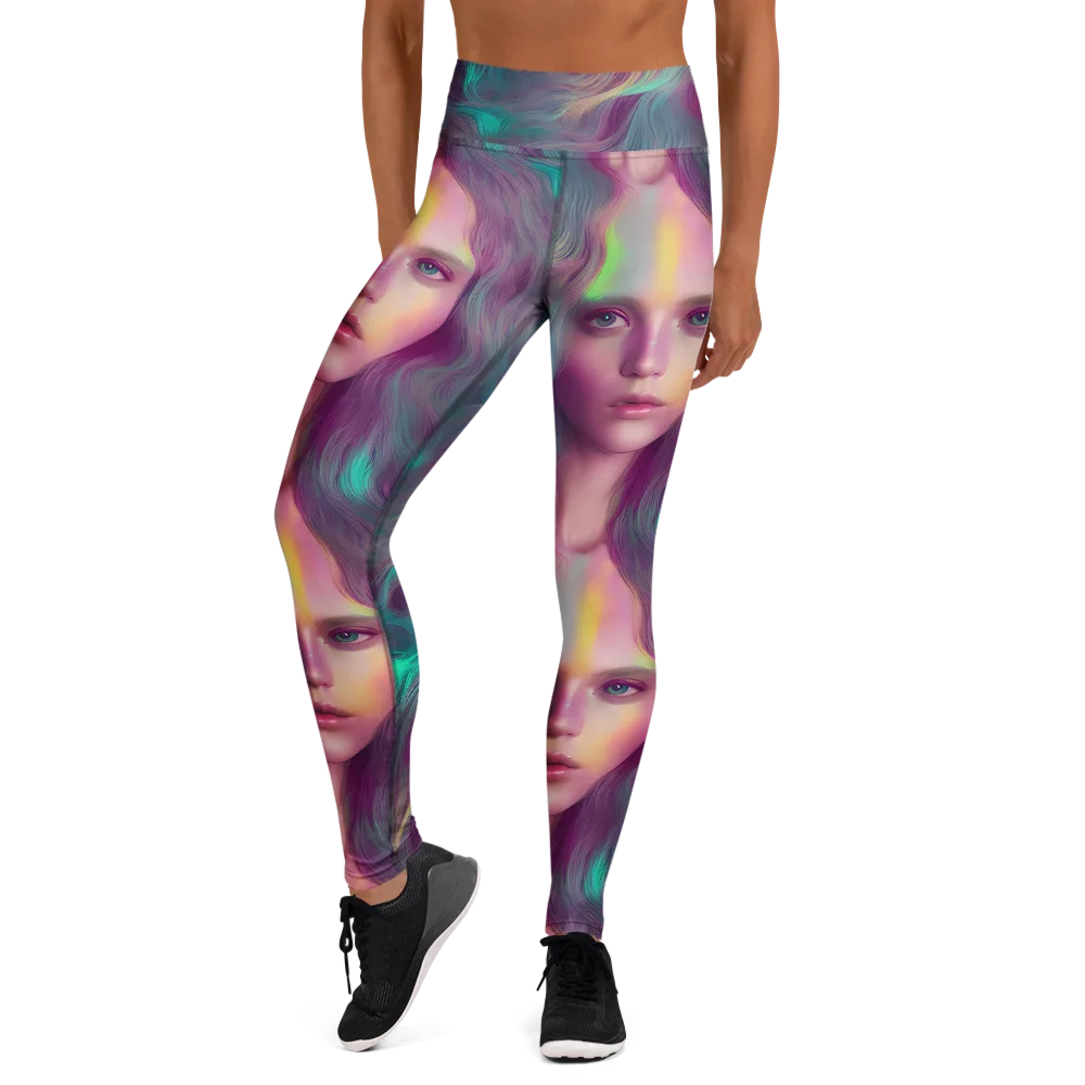 Surreal Tresses on Yoga Leggings — Front