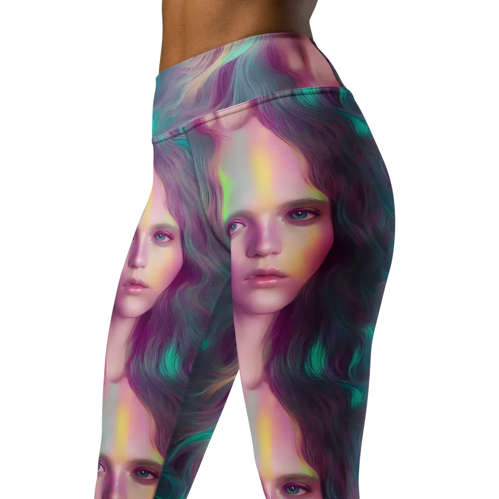 Surreal Tresses on Yoga Leggings — Left Front