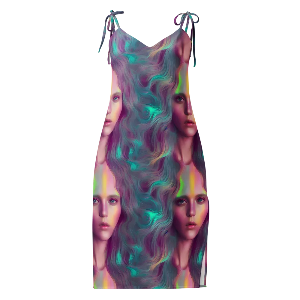 Surreal Tresses on Slip Dress — Front