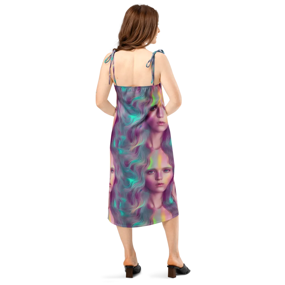 Surreal Tresses on Slip Dress — Back