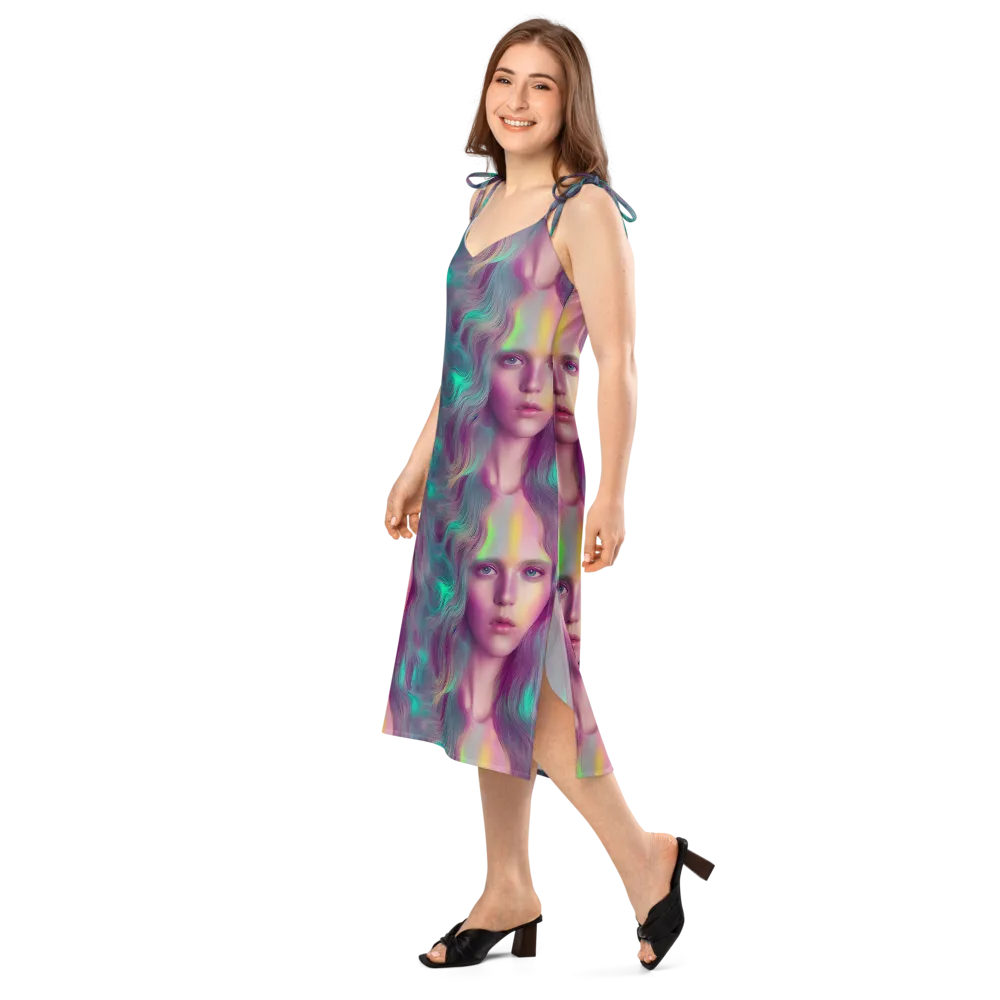 Surreal Tresses on Slip Dress — Left Front