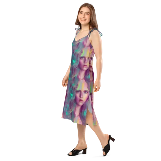 Surreal Tresses on a Slip Dress