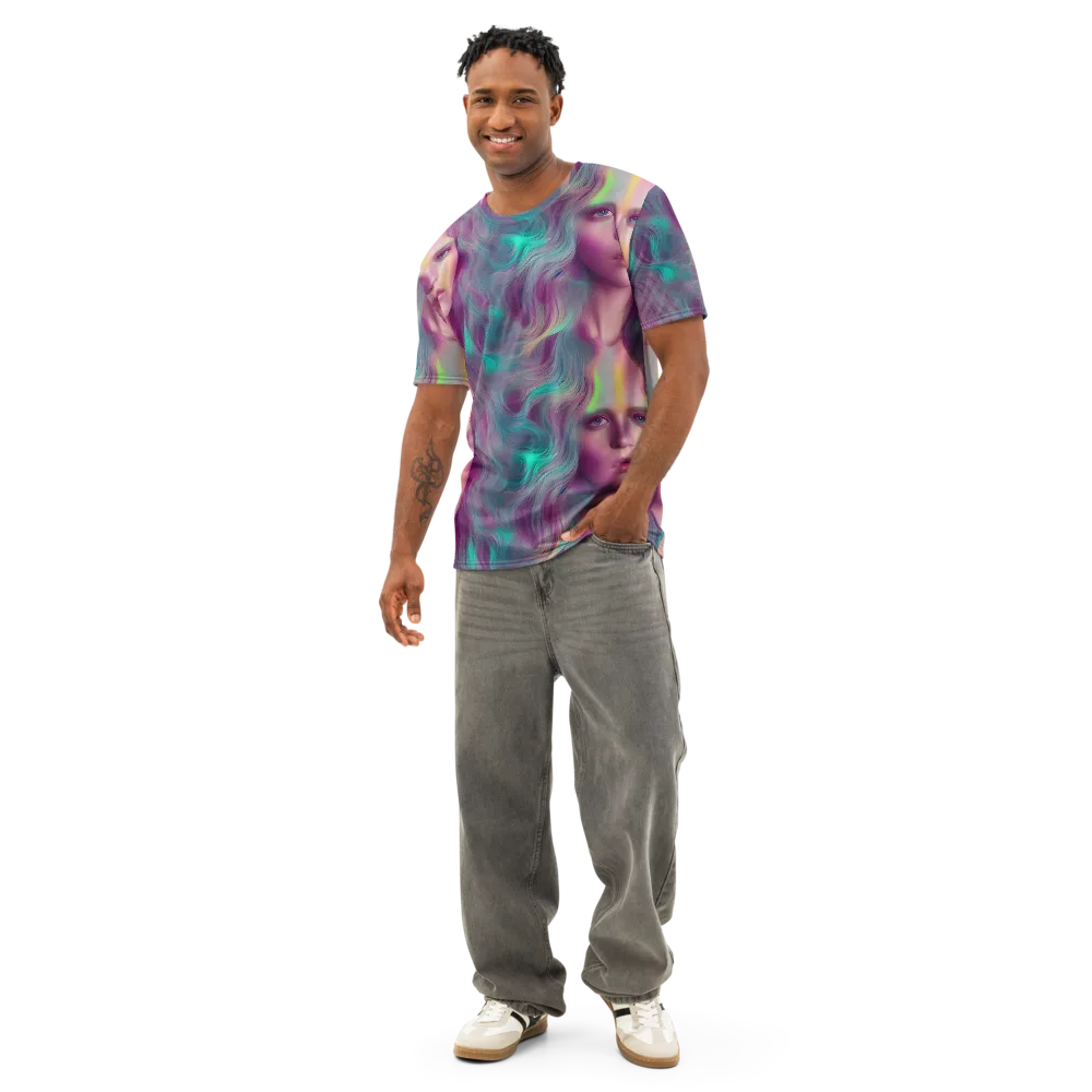 Surreal Tresses on Men's Cotton Crew Neck T-Shirt — Front