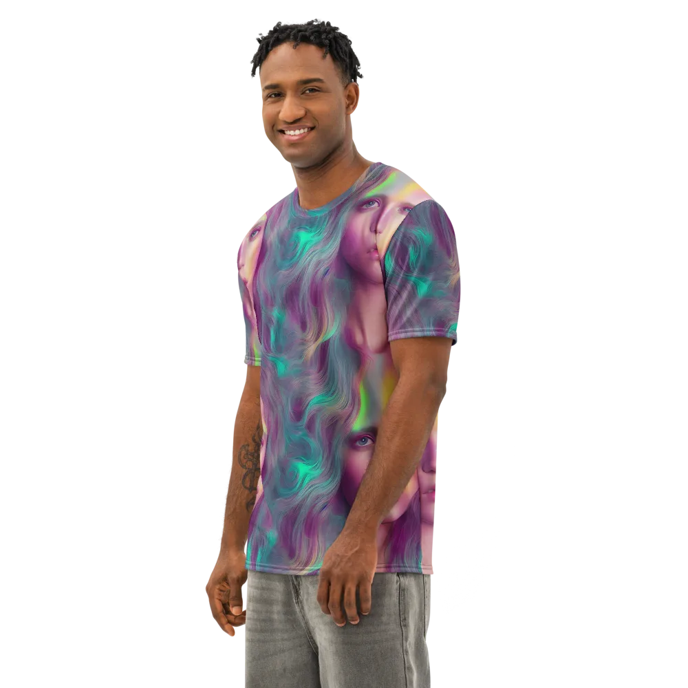 Surreal Tresses on Men's Cotton Crew Neck T-Shirt — Left Front