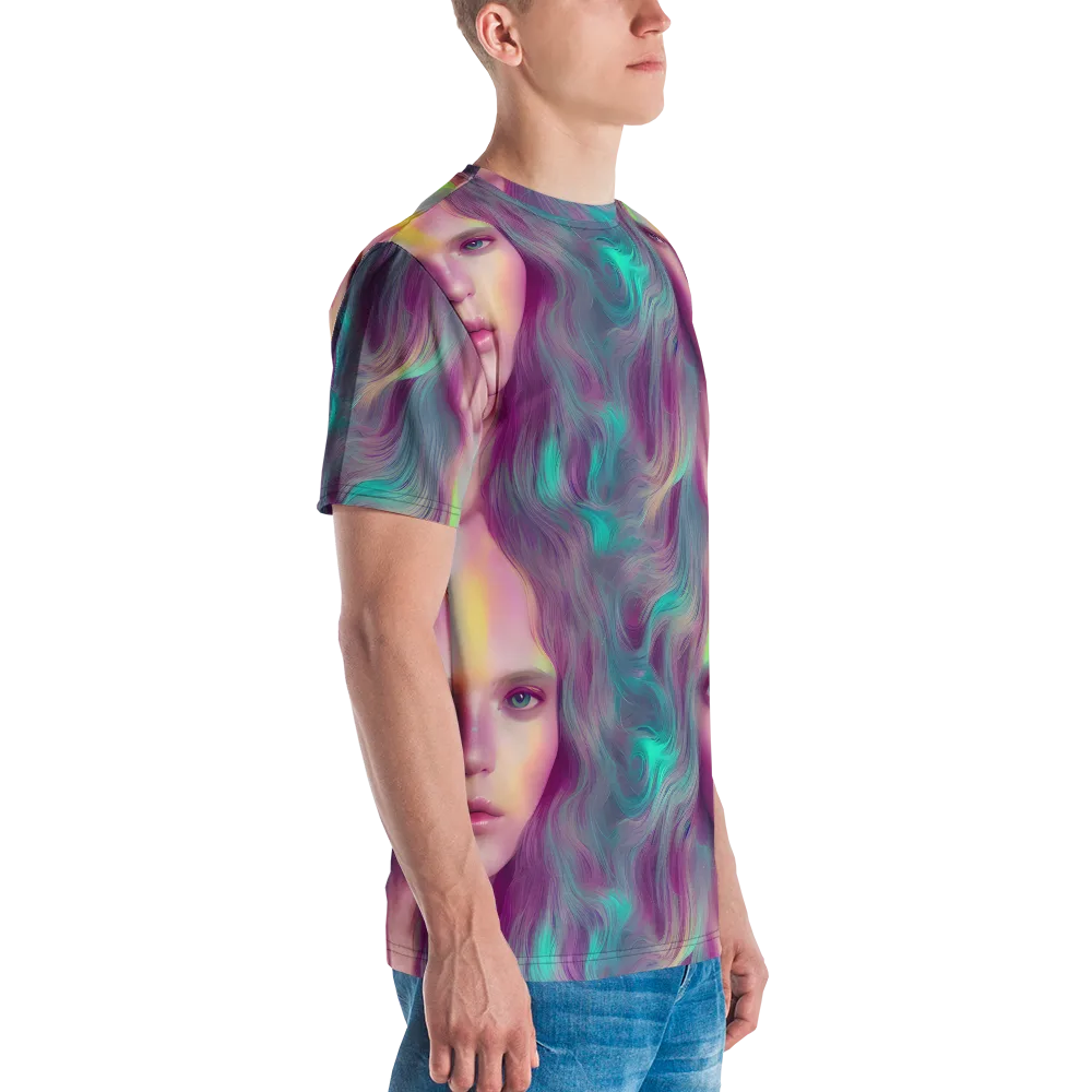 Surreal Tresses on Men's Crew Neck T-Shirt — Right
