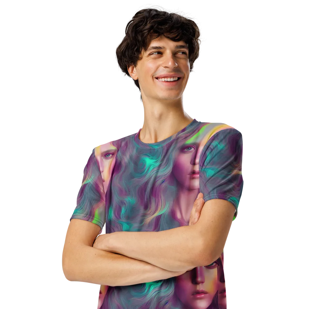 Surreal Tresses on Men's Crew Neck T-Shirt — Left Front