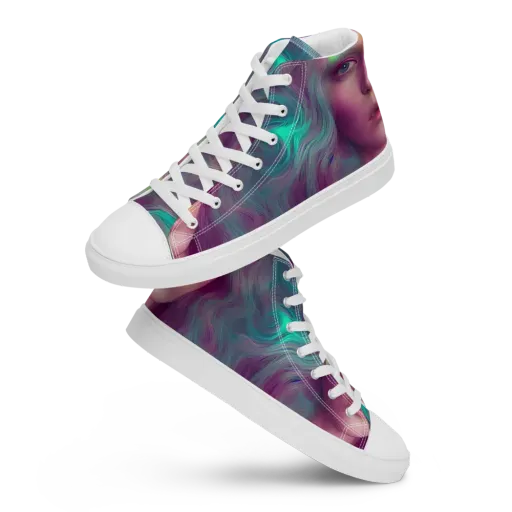 Surreal Tresses on a Men's High Top Canvas Shoes