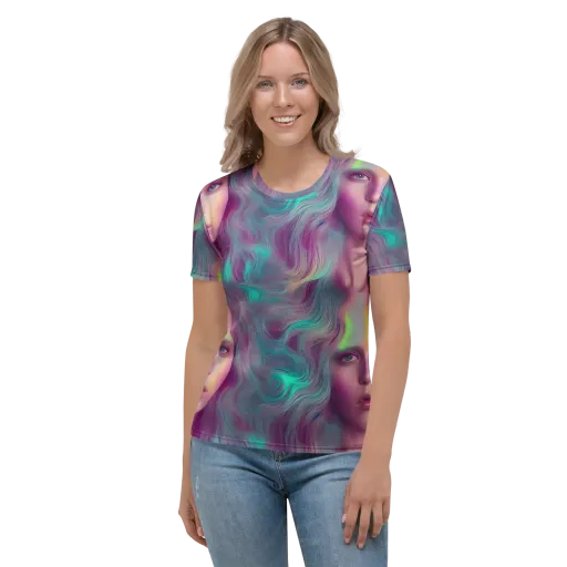 Surreal Tresses on a Women's Crew Neck T-Shirt