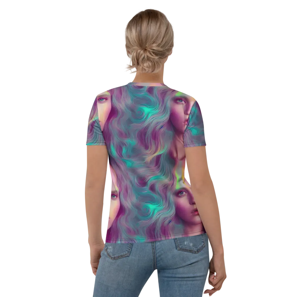 Surreal Tresses on Women's Crew Neck T-Shirt — Back