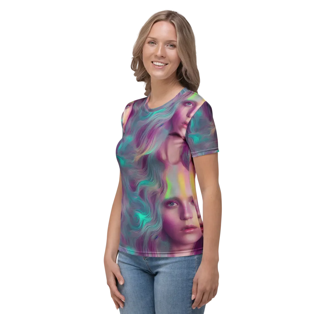 Surreal Tresses on Women's Crew Neck T-Shirt — Left