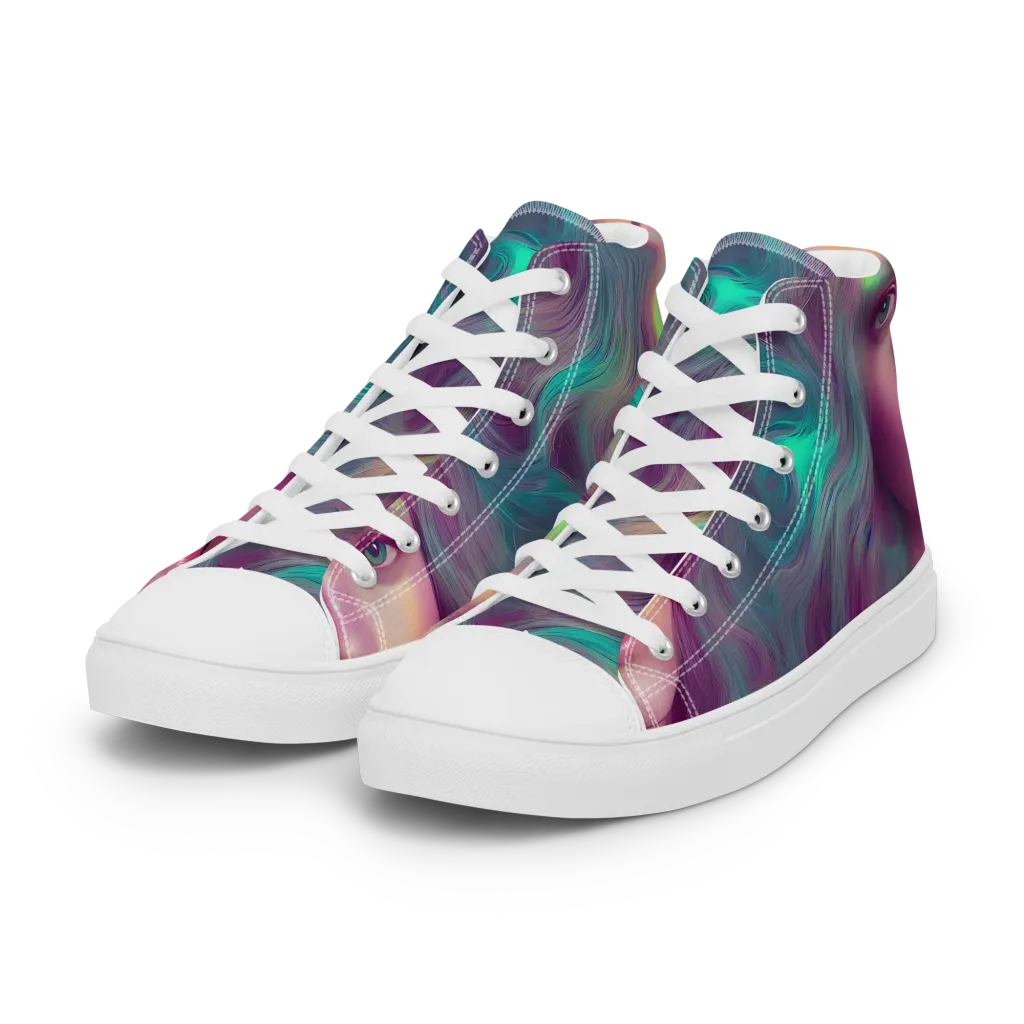 Surreal Tresses on Women's High Top Canvas Shoes — Left Front
