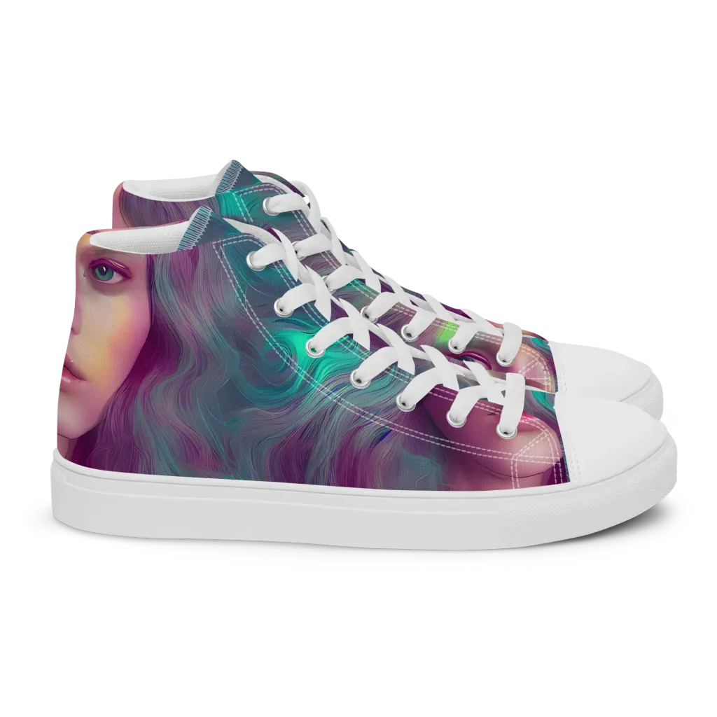 Surreal Tresses on Women's High Top Canvas Shoes — Right