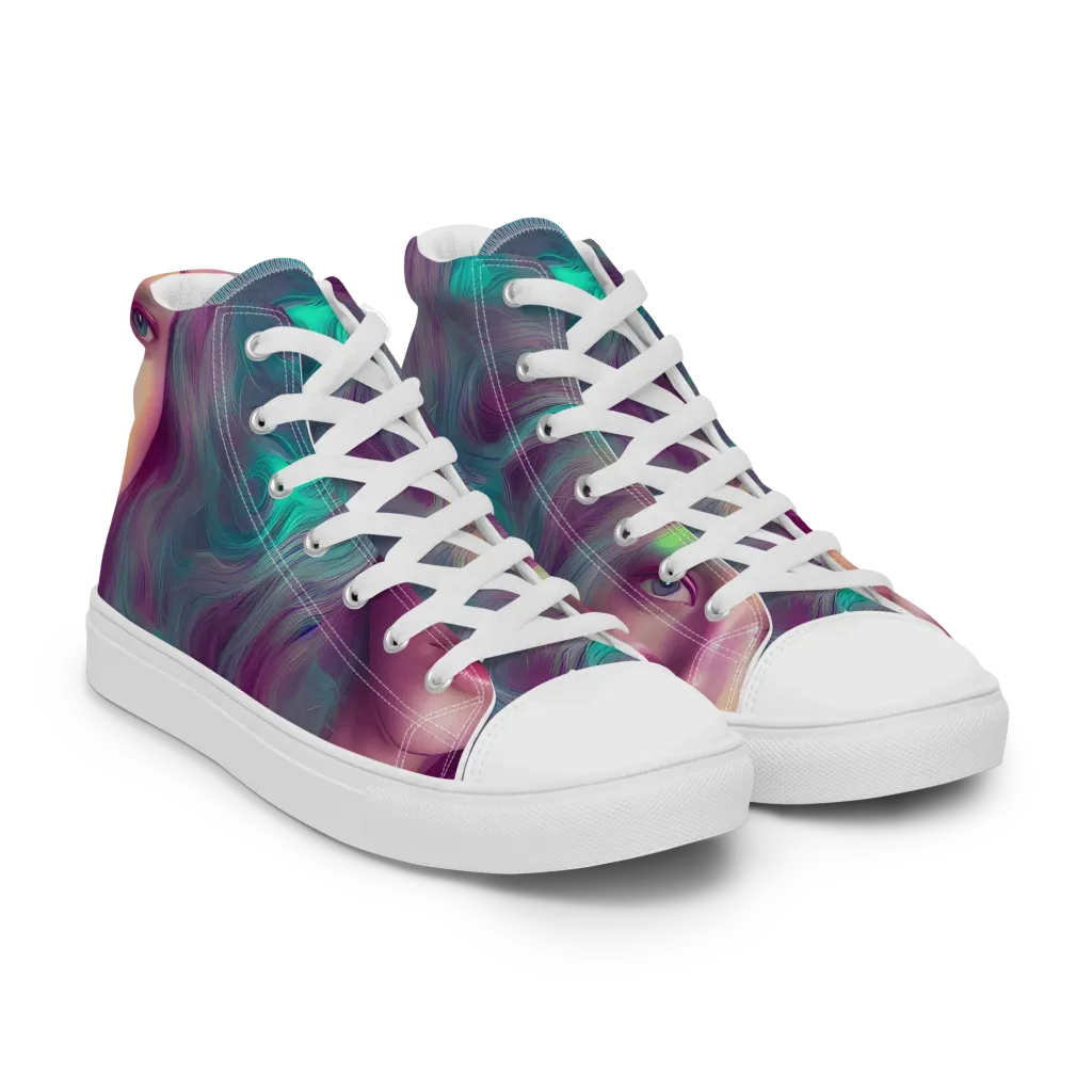 Surreal Tresses on Women's High Top Canvas Shoes — Right Front