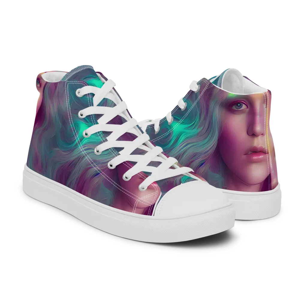 Surreal Tresses on Women's High Top Canvas Shoes — Right