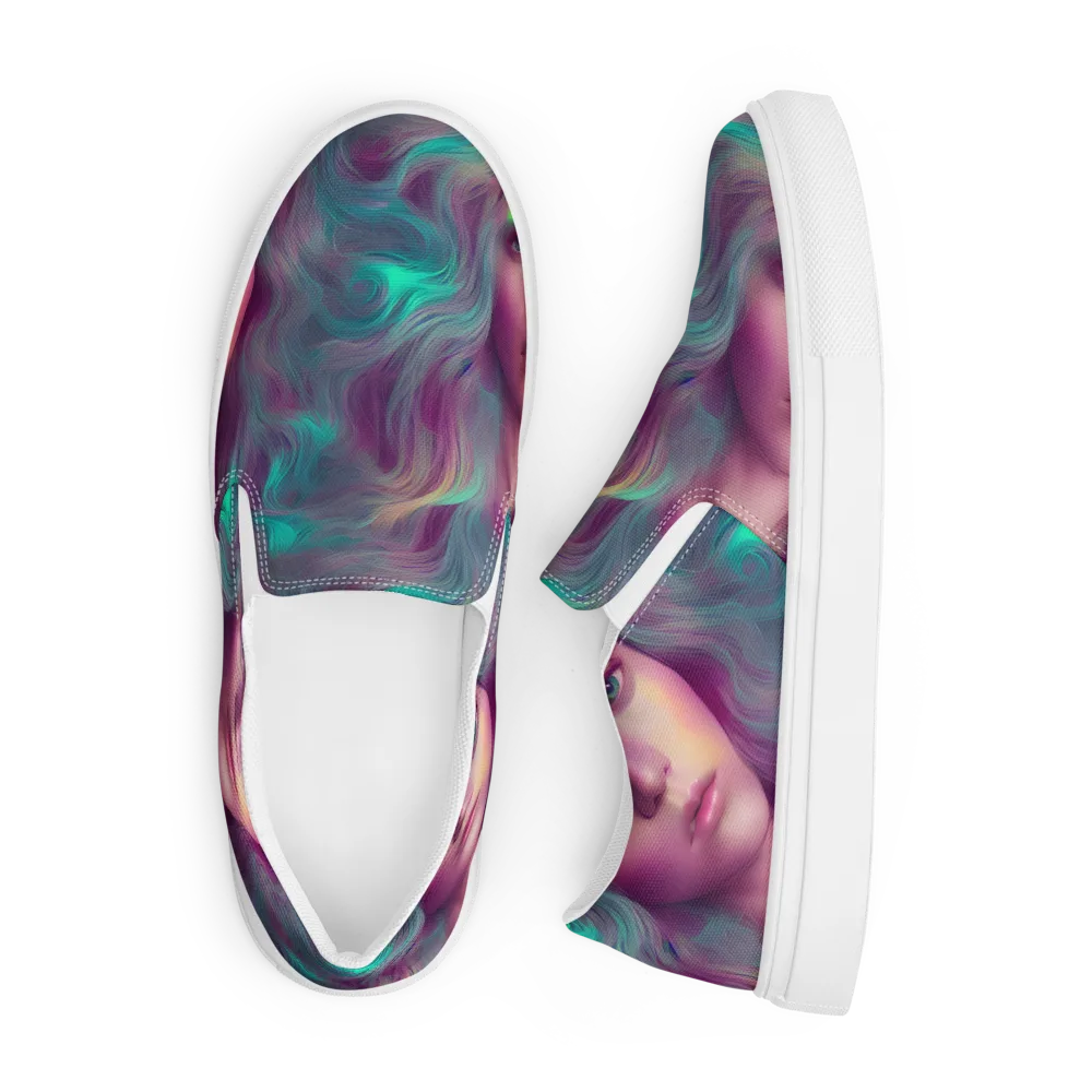 Surreal Tresses on Men's Slip-On Canvas Shoes — Front