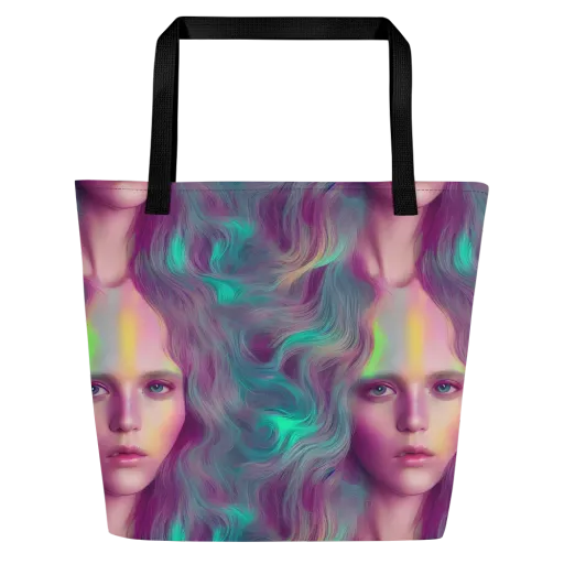 Surreal Tresses on a Large Tote Bag W/ Pocket