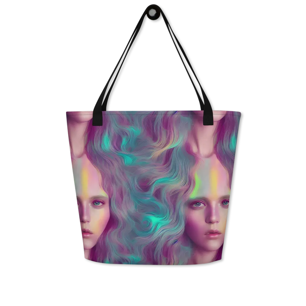 Surreal Tresses on Large Tote Bag W/ Pocket — Front