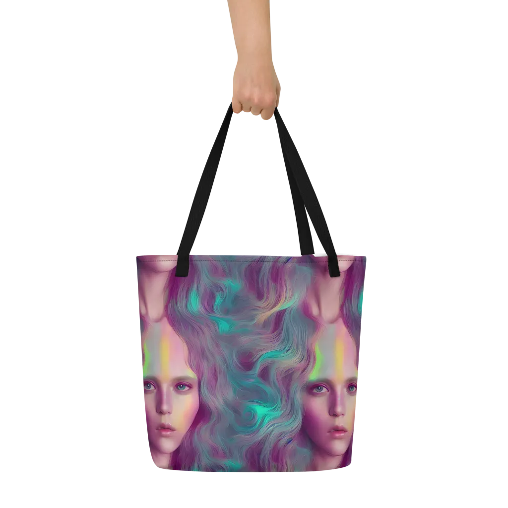 Surreal Tresses on Large Tote Bag W/ Pocket — Front