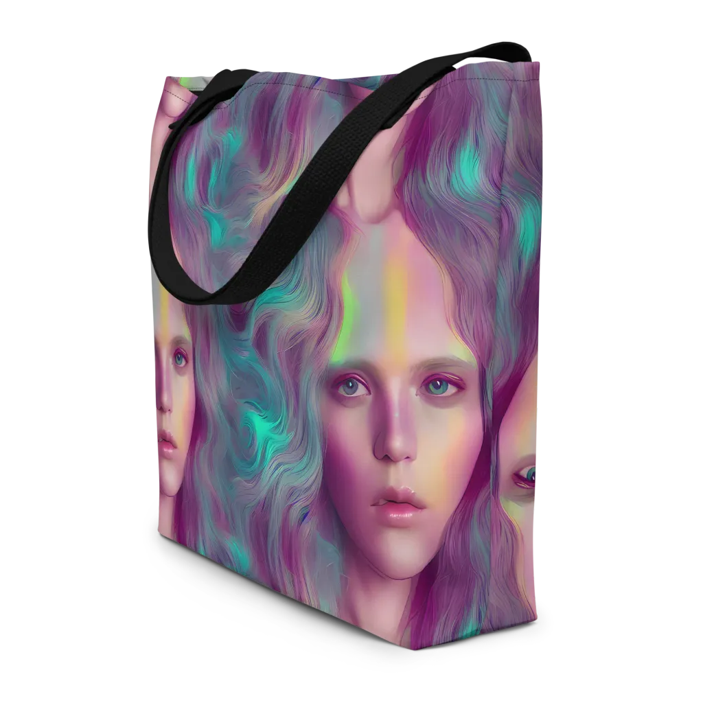 Surreal Tresses on Large Tote Bag W/ Pocket — Front