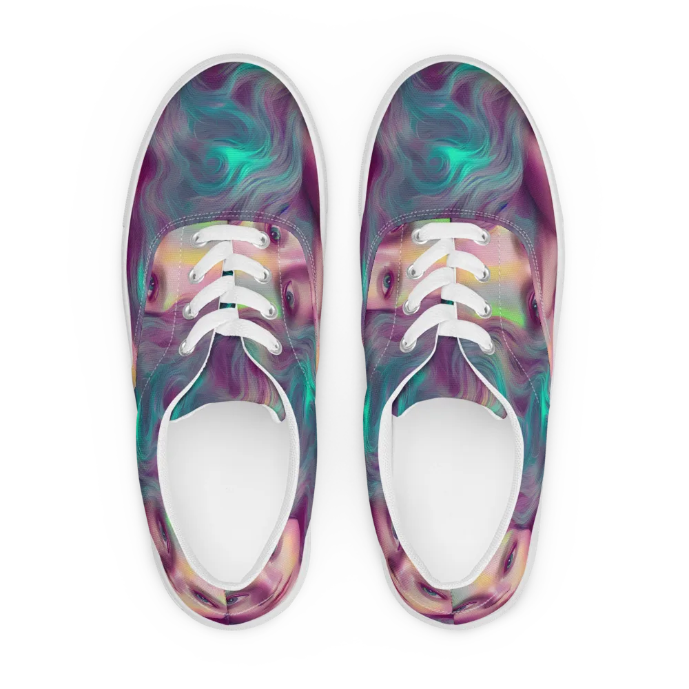 Surreal Tresses on Men's Lace-Up Canvas Shoes — Front