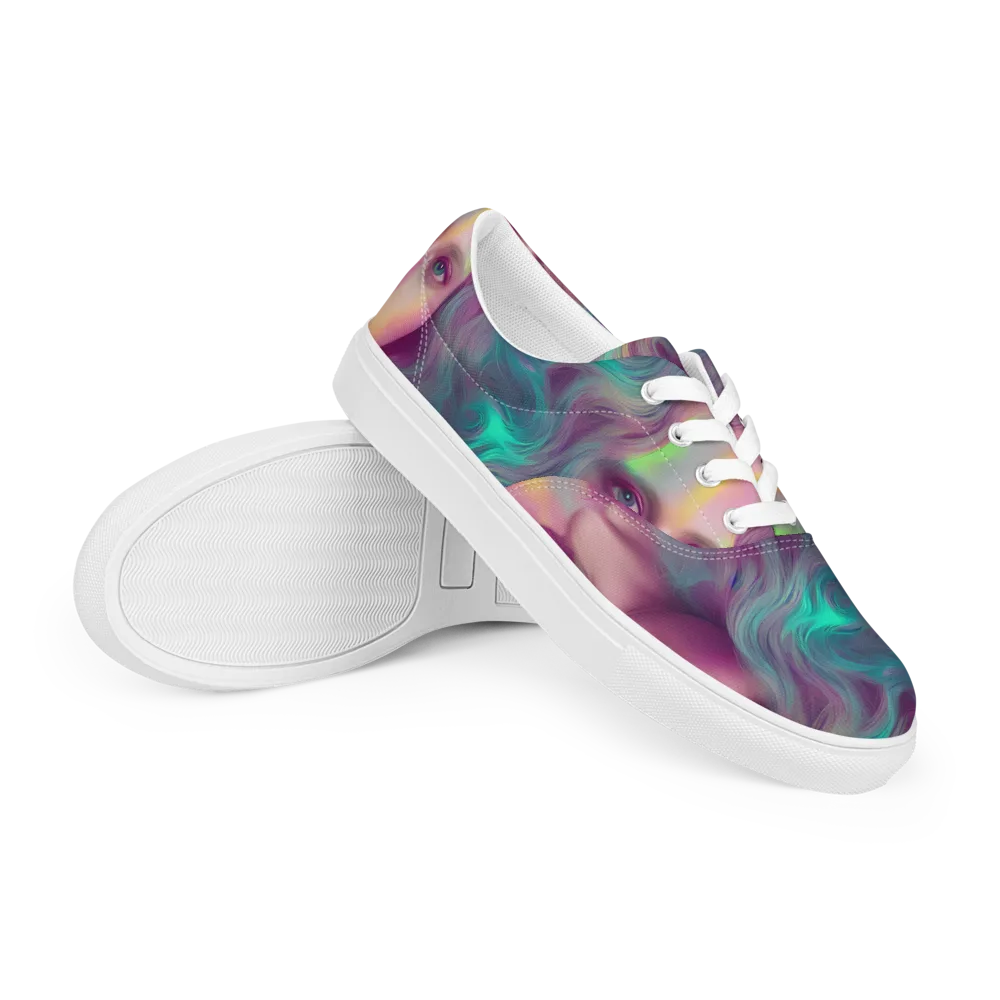 Surreal Tresses on Men's Lace-Up Canvas Shoes — Right Front