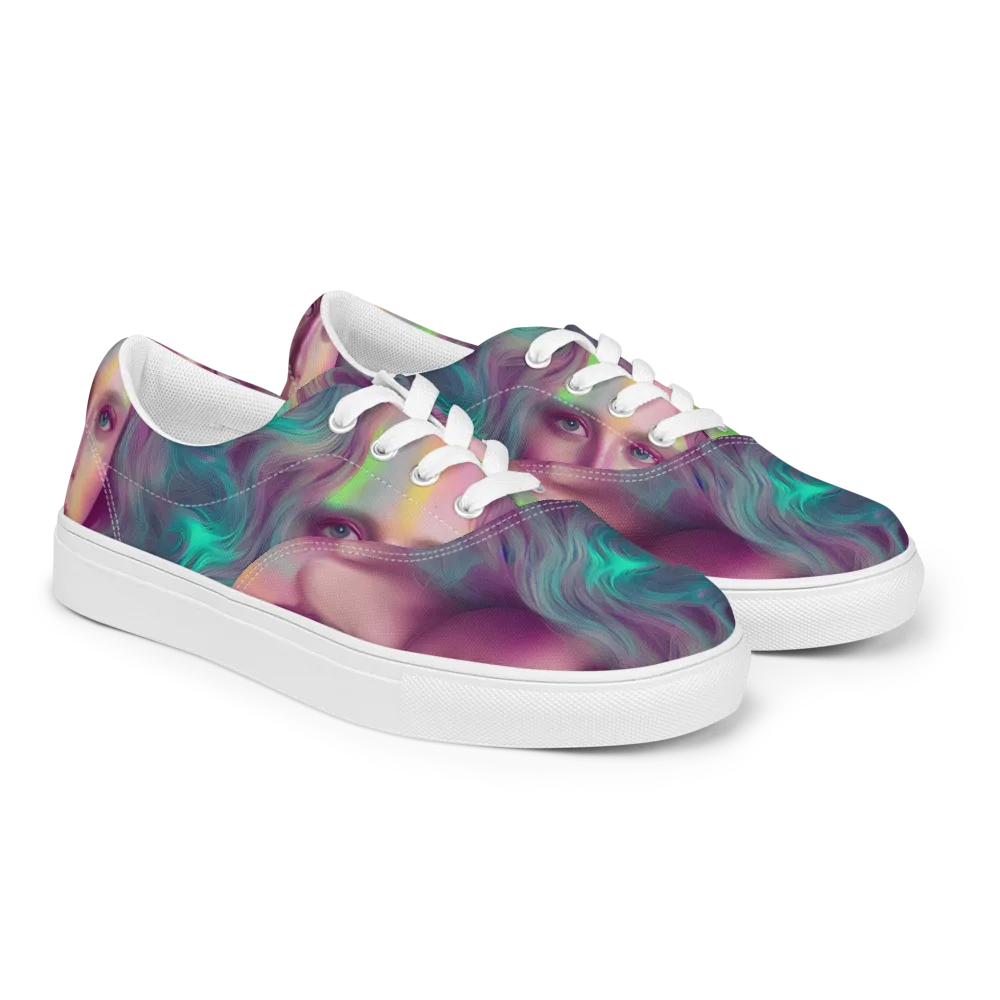 Surreal Tresses on Men's Lace-Up Canvas Shoes — Right Front
